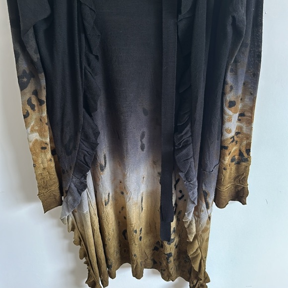 Roberto Cavalli 100% Wool Stylish Ombre Long Button Down Cardigan - Picture 3 of 11